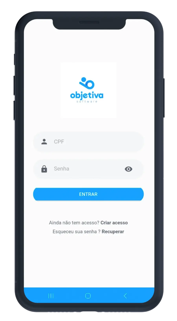 Tela de login do app
