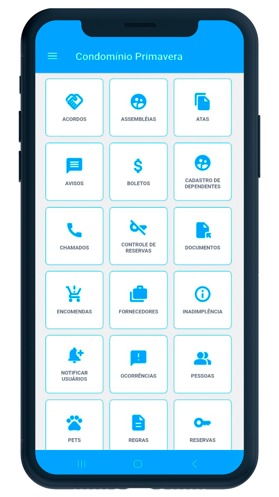 Tela principal do app